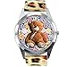 TAPORT® Lederarmbanduhr mit Leopardenmuster, rund, für Teddybär-Fans, e2