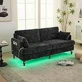 ÉCLAIRAGE LED COLORÉ : Sous la structure du petit canapés, des bandes LED aux couleurs changeantes diffusent une lumière douce et dynamique. Cette ambiance lumineuse transforme votre salon en un espace chaleureux, idéal pour les soirées films ou les moments conviviaux.