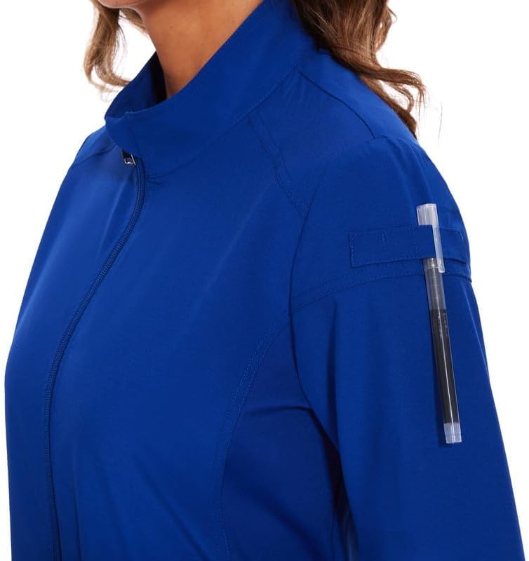 COZYFIT Scrub Jackets for Woman, Zip Front Nurse Jacket, 4-Way Stretch Fabric - Image 6