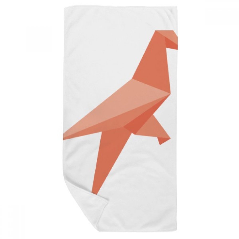 Serviette de bain anti-irritation motif oiseau rouge origami doux pour peaux sensibles 35x70