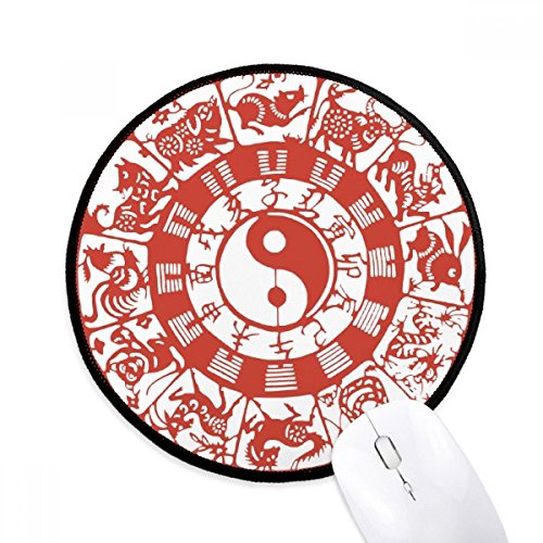 Alfombrilla de ratón Yin-Yang del zodiaco chino, el regalo original de oficina y juego