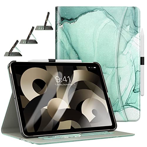 Dadanism Housse de Protection Compatible avec iPad Air 5 2022/iPad Air 4 iPad 10,9" 2020, Étui Anti-Chocs Coque de Tablette avec Bande à Main Flexible et Porte-Carte, Forêt Verte Cover