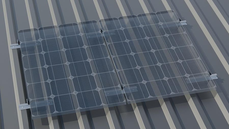 Photovoltaik Halterung Dach DoitBau Erweiterungs-Montageset 300mm Wellblech/Faserzement Schwarz – Perfekte Halterung Für Solarmodule Auf Schrägdach