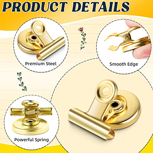 GRTARD 12Pack Magnetic Clips with Anti-Scratch Sticky Pads, Strong Heavy Duty Fridge Magnets Clip, Whiteboard Magnets with Clips, Non-Scratch Metal Magnetic Clip for Refrigerator, Whiteboard