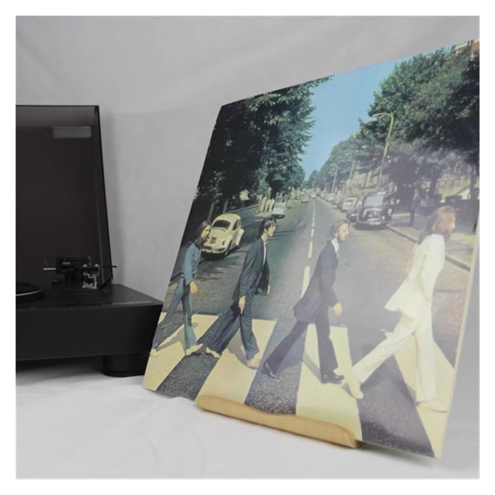 Półka Sto Premium na płyty winylowe – solidny drewniany stojak na album LP Ele Home Office stojak na płyty CD Slish Table nizer (brązowy)