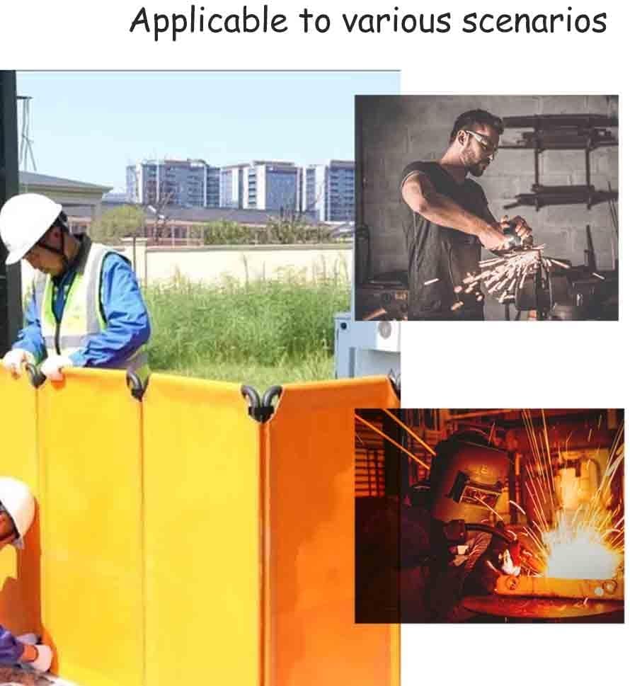 Générique Bâche de soudage en Rouleau, ignifugée, imperméable, résistante à l'usure et revêtue de Silicone, avec Cadre métallique. Rideau de soudage Industriel avec prote