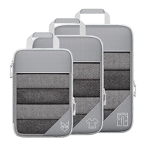 3/6PCS Compressed Packing Cubes Travel Storage Set With Shoe Bag Mesh Visual Luggage Portable Lightweight