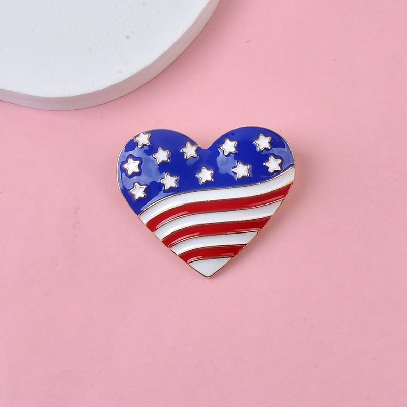 Image of USA Flag Brooch Pin Souvenir for United States of 2026 Veteran's Day Pin Patriotic Accessories Independence Day Decor Gifts for Sister