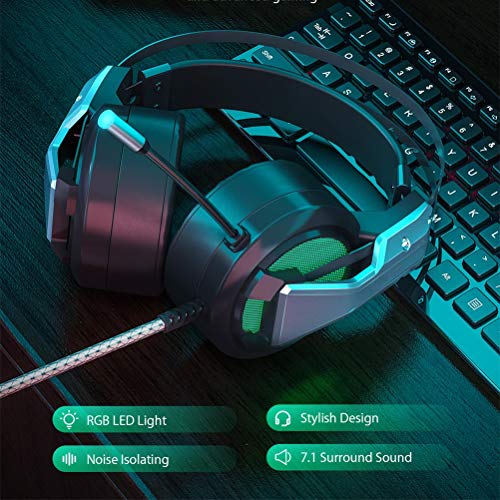 Yourshi Gaming-hoofdtelefoon Met Microfoon 7.1 Surround Sound Geluidsisolerend Game Headset Gaming Voor Computer PC Voor PS4 - Afbeelding 5