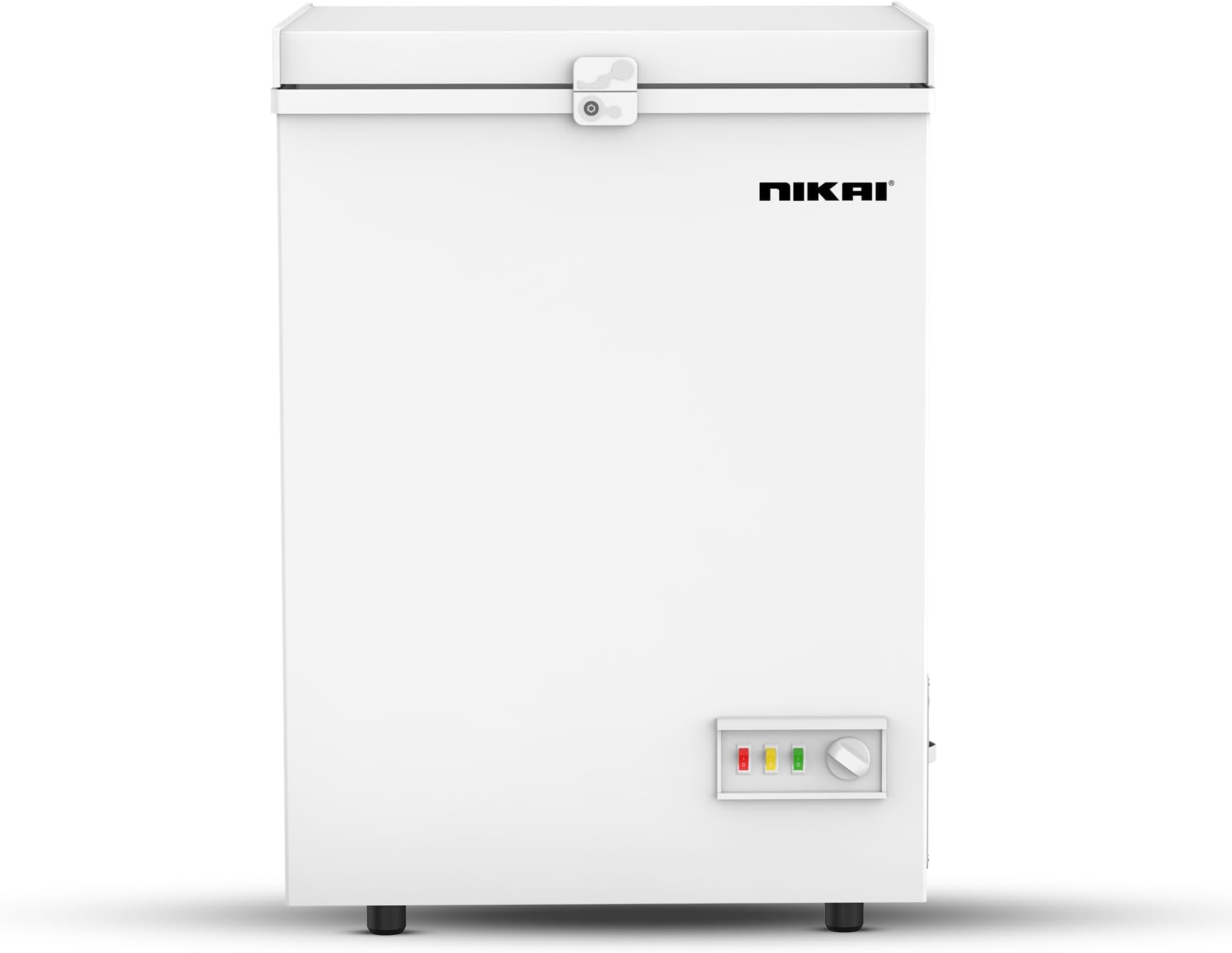 Nikai 150L Gross/100L Net, Single Door Chest Freezer with Storage Basket, High Energy Efficiency Cooling System, Adjustable Temperature, Silent Operation, Ideal for Home & Restaurants - NCF150N7 White