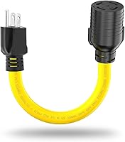 Vista 8 de Cable adaptador NEMA TT-30P a L14-30R, 30 Amp RV 3 clavijas a 4 clavijas Twist Lock Generator Plug Adapter, convertidor de interruptor