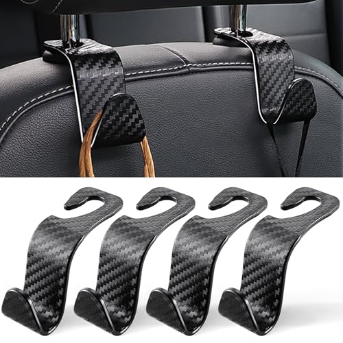 LivTee Car Purse Hook, 4 Pack Universal Auto Seat Headrest Hook Hangers Organizer for Coats,...