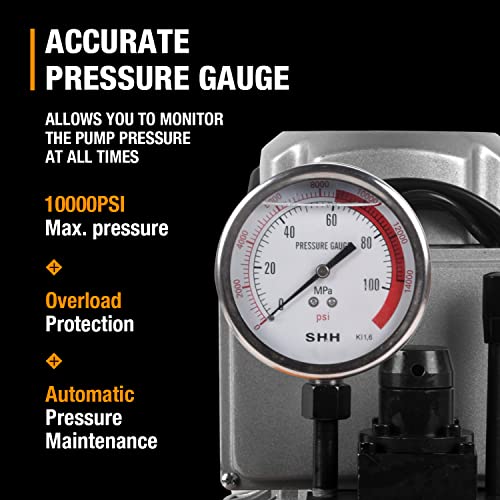 Image of Hydraulic Electric Pump Double Acting Manual Valve 8.4Quart 2.1Gallon Hydraulic Power Pack Cylinder Electric Portable Pump for Punching /Bending /Jack Machine, ZCB-700AB