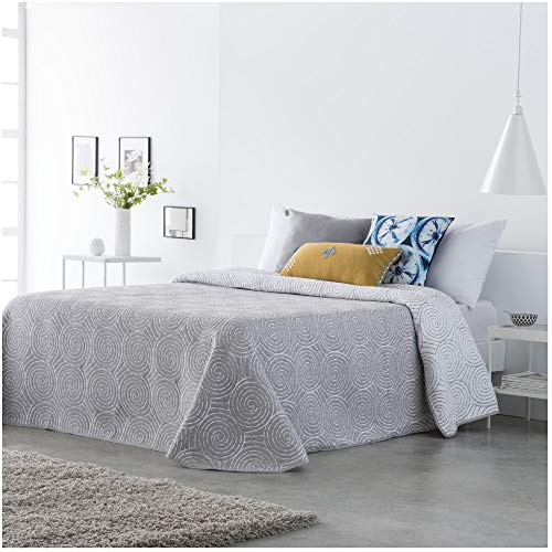 COTTON ARTean Colcha de Verano Seron Gris - Reversible Cama de 150