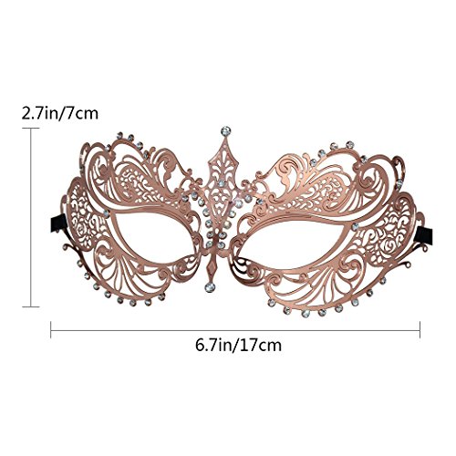 Image of Thmyo Couple's Venetian Masquerade Masks, Metal Mask Costumes Mardi Gras Prom Mask Set