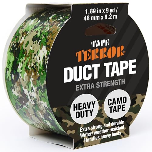 Image of Heavy-Duty Camo Packing Tape (1 Roll) - 48mm x 50m Per Roll | Strong Camouflage Tape for Concealing, Decorating, Crafts, Temporary Fixes, And More, Hunting & Outdoor Use