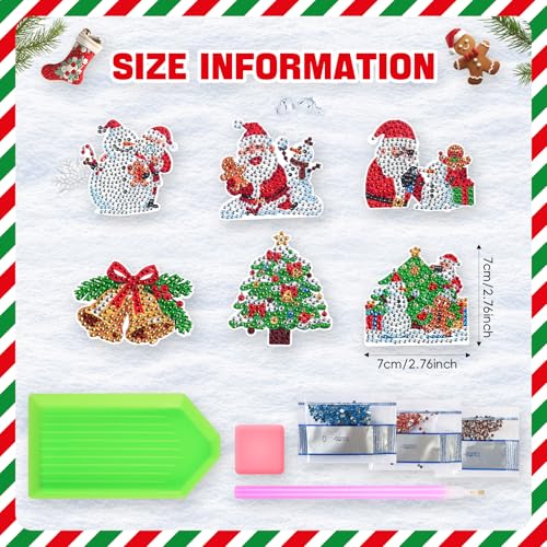Kit de 6 imanes decorativos navideños para refrigerador miniatura 2