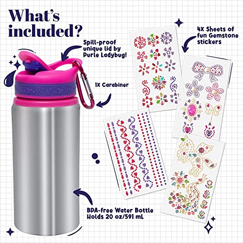 Purple Ladybug Decorate Your Own Water Bottle For Girls Age 6-8 - Cool Easter Basket Stuffers For Girls, Easter Gift For Kids & Girls Gifts Age 6-8 Years Old - Arts And Crafts Kit For Girls Ages 8-12 #TOP1