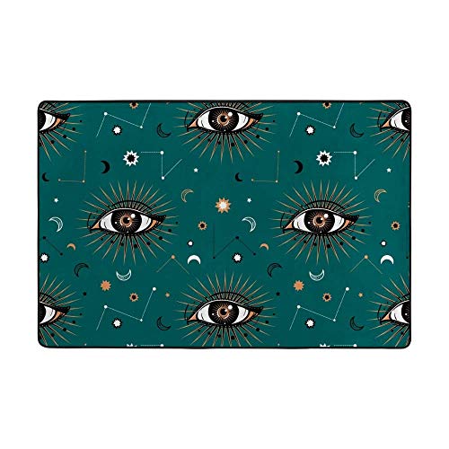 Tapis médiéval céleste motif gitane 152x99 cm pour masquer un sol terne - 2