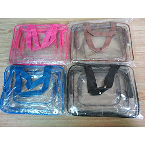 Bolsa de maquiagem transparente à prova d'água de PVC STOBOK 3 em 1, bolsa de maquiagem para viagem