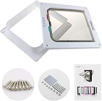 Vista 6 de CEESC Puerta extra grande para gatos (tamaño exterior 11 x 9.8 pulgadas), resistente a la intemperie, blanco, material ABS, solapa de bloqueo de 4