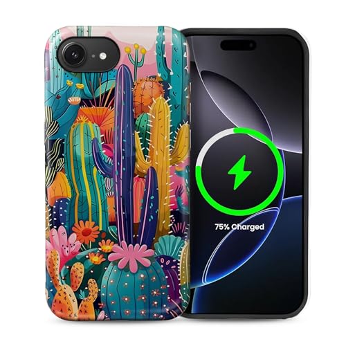 Coque iPhone 16e cactus colorée pour égayer vos sorties et sécuriser votre téléphone