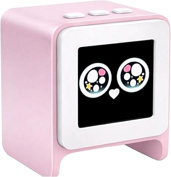 Smart AI Desktop Companion, a Portable Interactive AI Device Featuring a Cute Facial Display; a mini smart Desktop Companion Ideal for Home, Office and Study environments Pink
