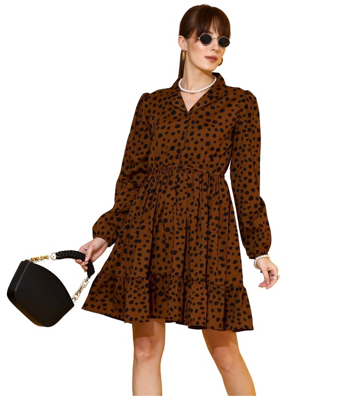 Image of Sheetal Associates Women's Casual Full Sleeve Crepe Shirt Dress