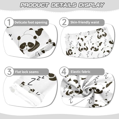 Girls' Leggings Sleep Cute Panda Bear Animal Ankle Length Printed Leggings Comfort Pants for Kids 4-10 Years4