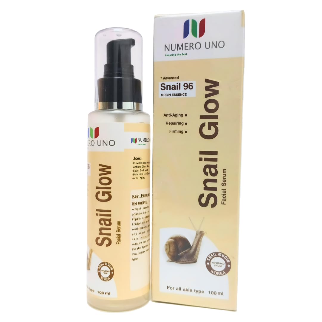 Snail Glow Serum 96% Snail Mucin Essence 100ml, Hydrating Serum for Face with Snail Secretion Filtrate for Brightening & Anti-aging