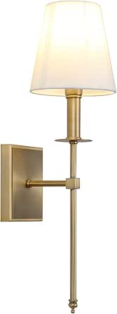 Aplique De Pared Dorado Latón Antiguo Pantalla Tela E26 | Meses Sin Interés