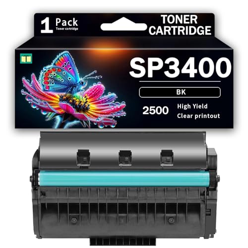 CMADJT Compatible for Ricoh SP3400 Toner Cartridges Work for Ricoh Aficio SP3400N SP3400F SP3410DN SP3410SF SP3500N SP3500SF SP3510DN SP3510SF SP3500N SP3510N Printers, With Chip,2500Page-1Pack