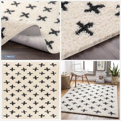 Tapete BoutiqueRugs Black Trellis 7'10" x 10' Cream miniatura 4