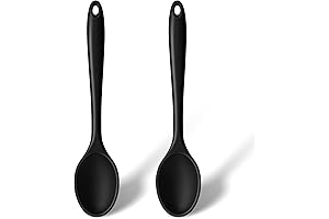 HAKSEN Heat-Resistant Black Silicone Spoons for Culinary Delights