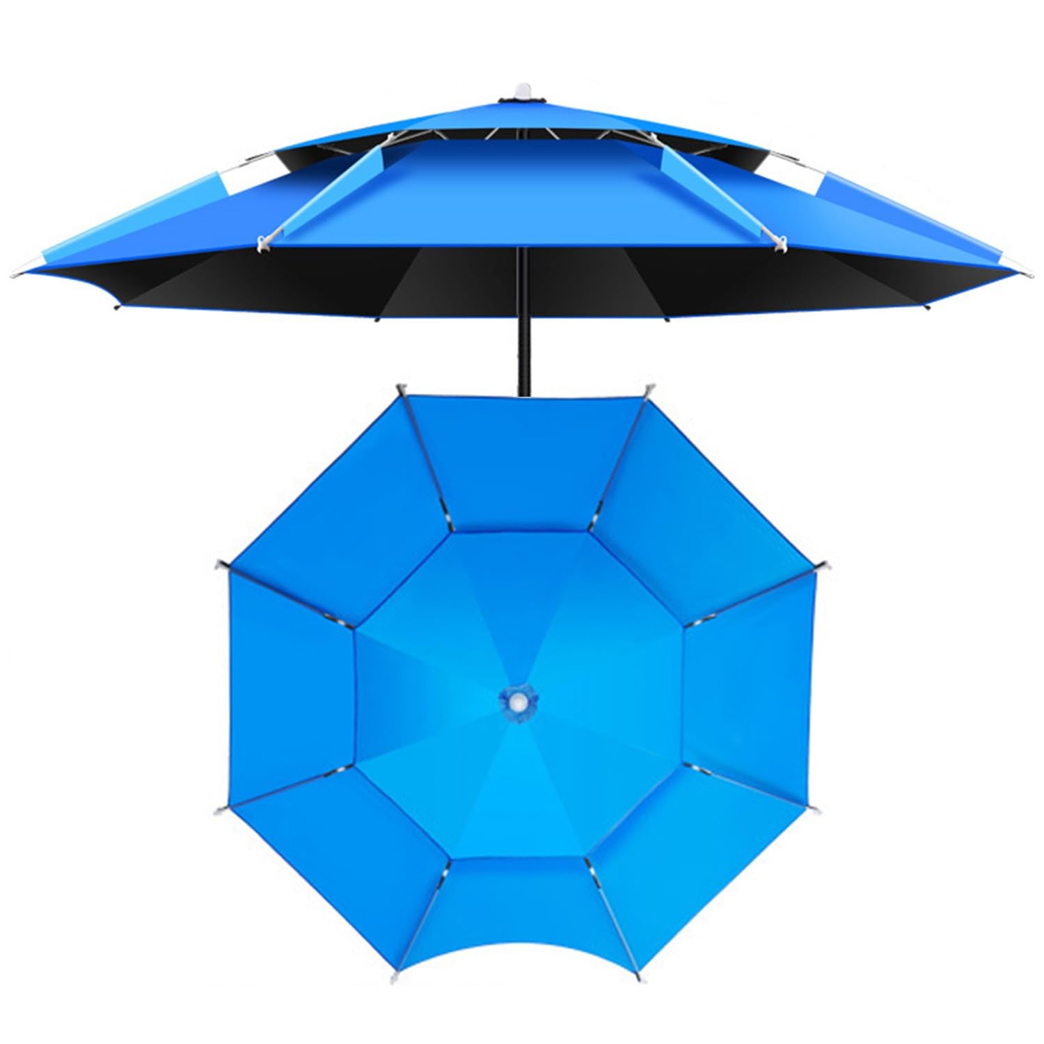 Sombrilla de playa shade Parasol Pesca de aire libre protección contra lluvia Sombrilla de Protección UV Doble Transpirable sombrilla de jardín Plegable