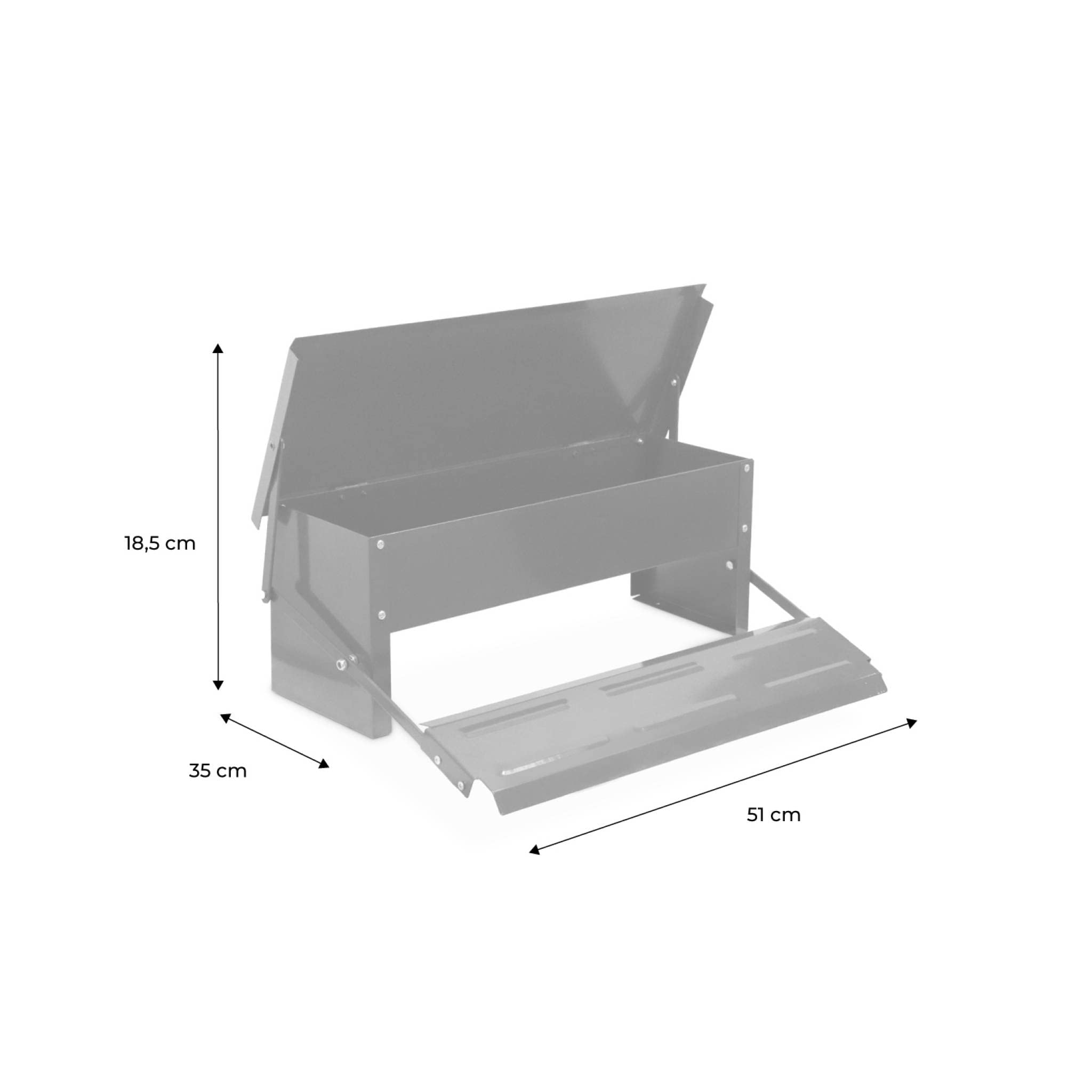 Alimentatore automatico per polli, 5kg, Mangiatoia per polli, Verde, 51x35x18.5 cm