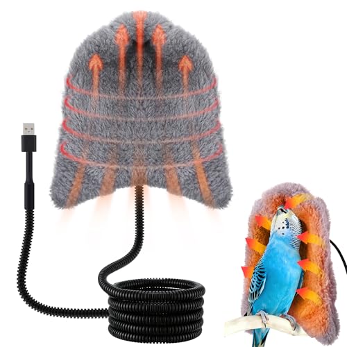 Dreyoo Snuggle Up Bird Cage Heater for Parrot and Small Birds,5V Low Voltage Heated Bird Perch with Constant Temperature Control & Anti Bite Line, Cozy Corner Warmer Blanket Cage Accessory (5.5'×5')