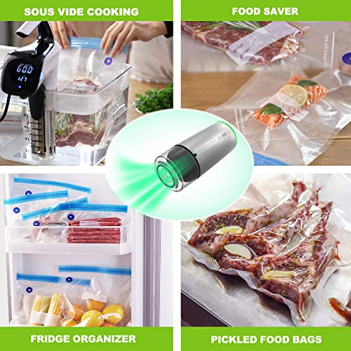 Vmstr Vacuum Sealer Machine, Rechargeable Food Saver Vacuum Sealer Machine, Portable Handheld Food Sealer For Sous Vide Cooking, Sous Vide Bags Food Storage Set 10 Pcs #TOP3