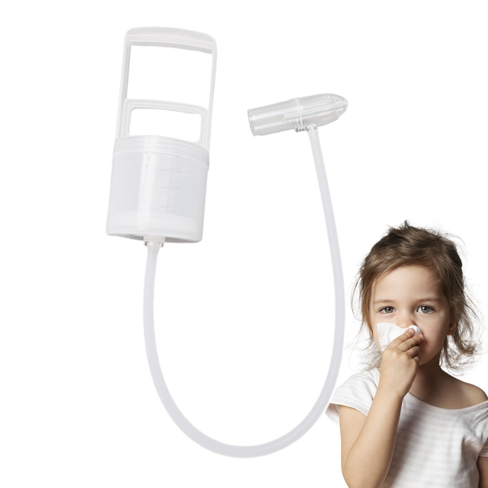 Nasal Aspirator, Gentle Hand Nasal Pump Suction with Non Invasive Tip, Strong Suction Manual Nose Cleaner, Anti-Backflow Snot Sucker Pump for Kids Children Booger Sucker(Safe Hygienic Easy to Clean)