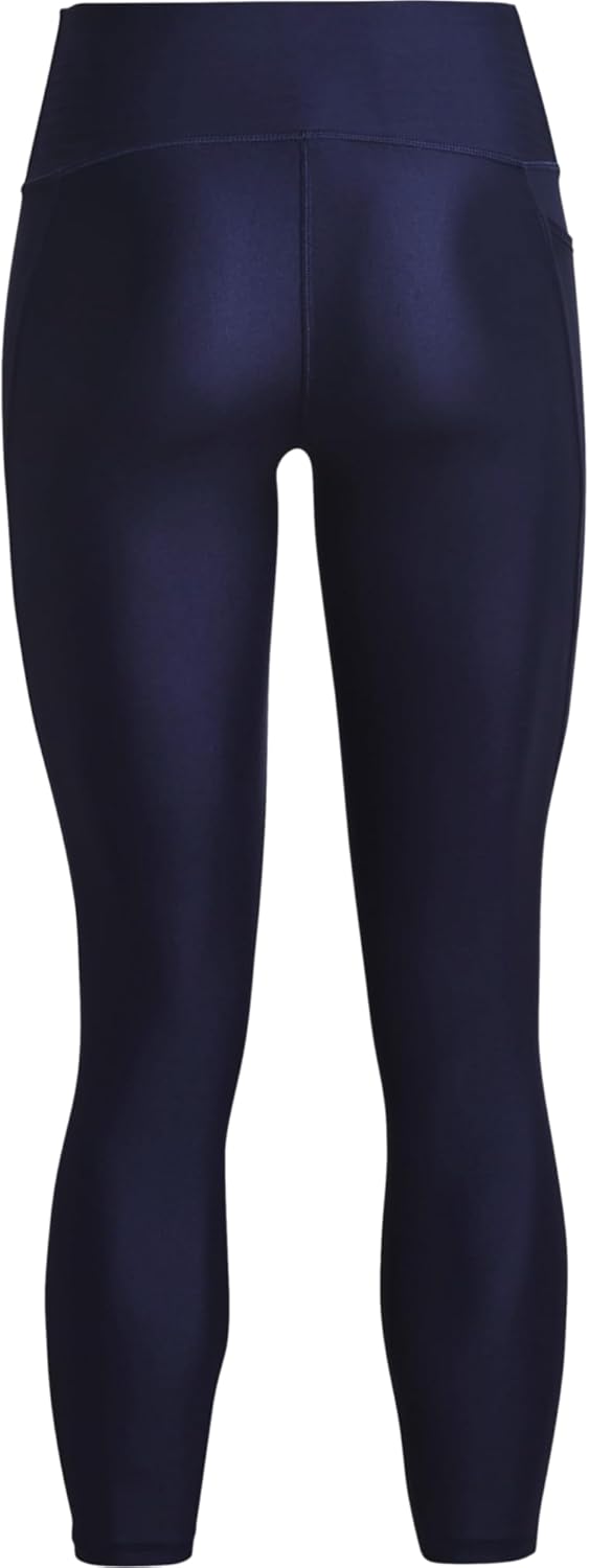 Under Armour Womens HeatGear Armour High Waisted Ankle No-Slip Leggings , Midnight Navy (410)/White , X-Small - Image 3