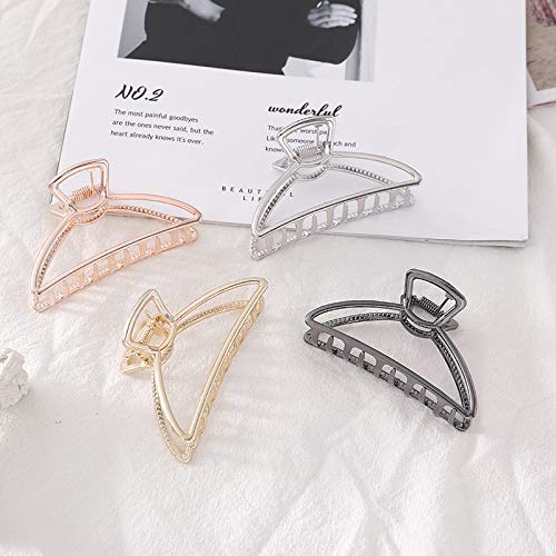 Miao Yuan 3" Metal Hair Claws Hair Clips Hair Catchs Barrettes Jaw Clamps Half Bun Hairpins Set Of 8 For Thick And Normal Hair (Gold, Silver, Rose Gold, Gun-Black, Each Color 2Pcs) #TOP5