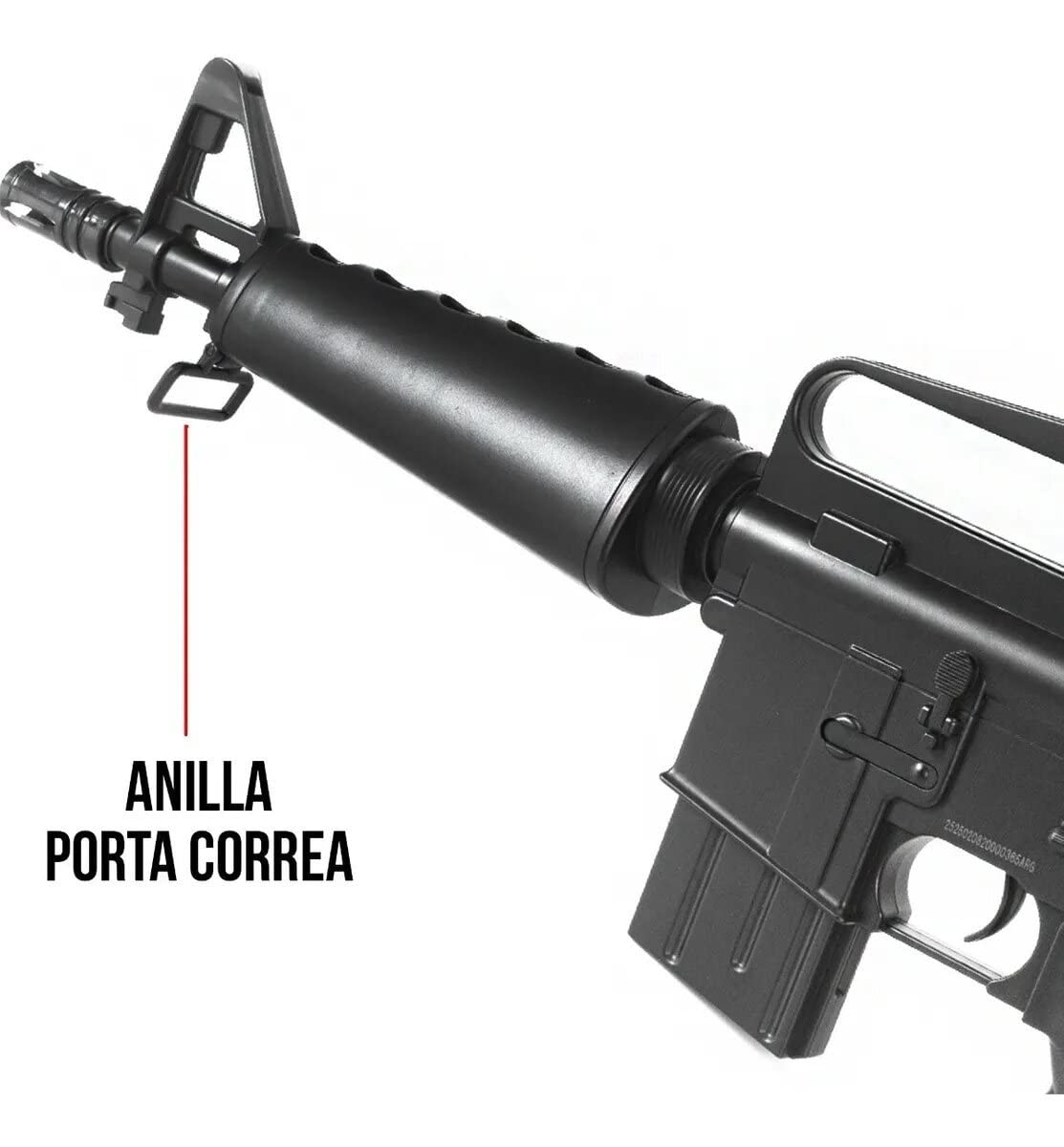 Confezione Fucile Airsoft Modello M308 Spring/Colori: Nero/Materiale: plastica ad Alta Resistenza/Potenza 0,5 Joule/Fornito con Accessori