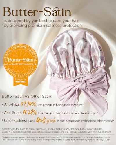 Image of YANIBEST Adjustable Silk Bonnet for Sleeping Women Double Layer Satin Bonnet Reduce Friction Prevent Frizz Curly Hair