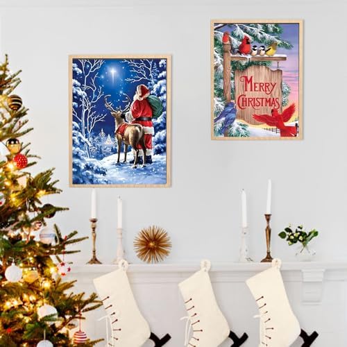 Ninonly 6 Pack Chirstmas Diamond Painting Kits for Adults 5D Full Drill Diamond Art for Kids Beginner DIY Diamond Dotz Craft Kits for Home Decor (11.8x15.8 inch) 6 51RRQi+IjmL. AC