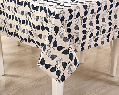 Nappe rectangulaire moderne 90x90 lavable protection table coton lin - 4