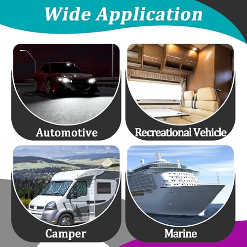 Image of 30 Pcs 54766 912 Bulb for Auto RV Marine Camper | Interior Light Bulbs Replacement, 12V, 21W, T15 Base, For License Plate Side Marker, Long Service Life