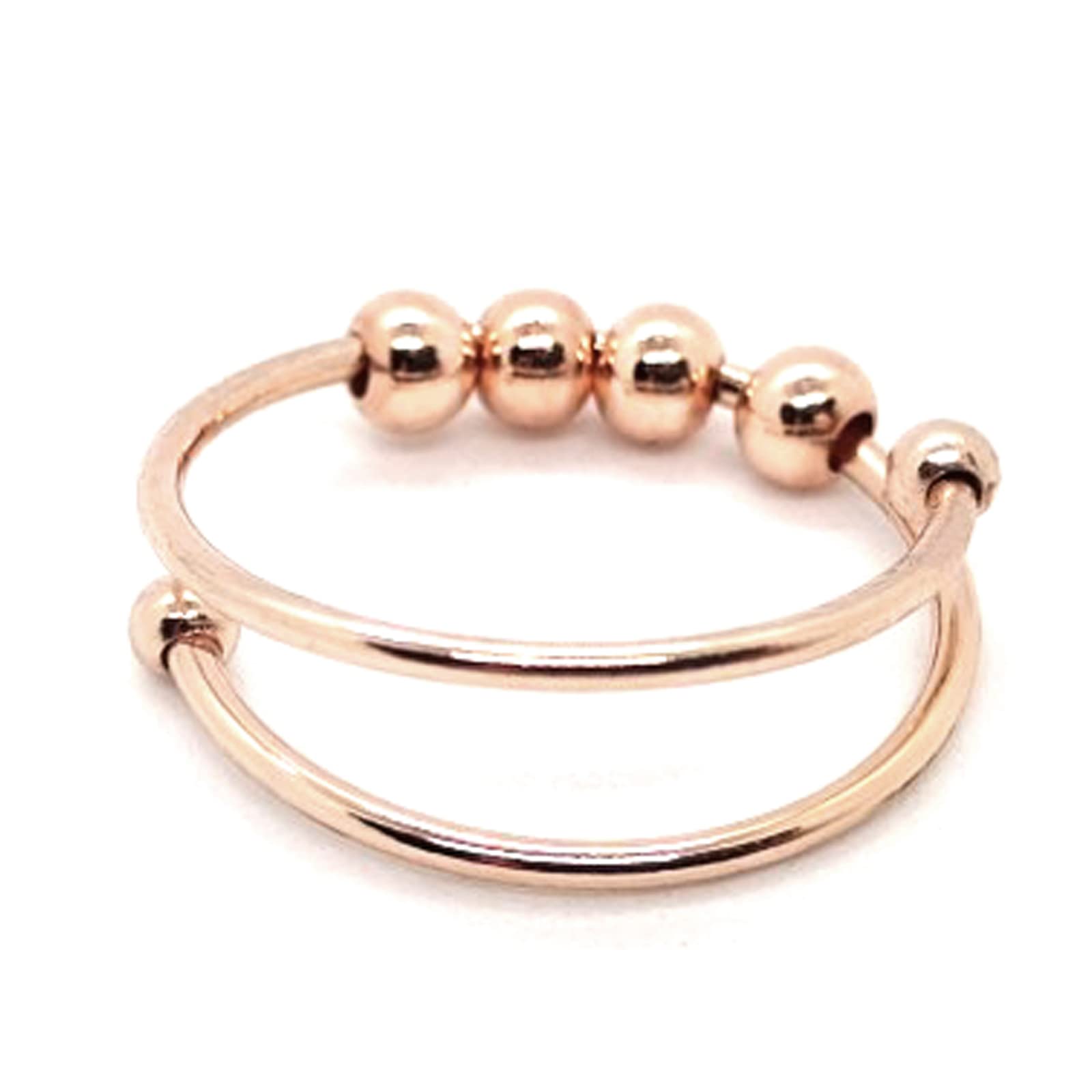 Women Stainless Steel Anxiety Anxiety with Beads Stress Relief Spinner Meditation Anxiety for Women Men Stainless Steel