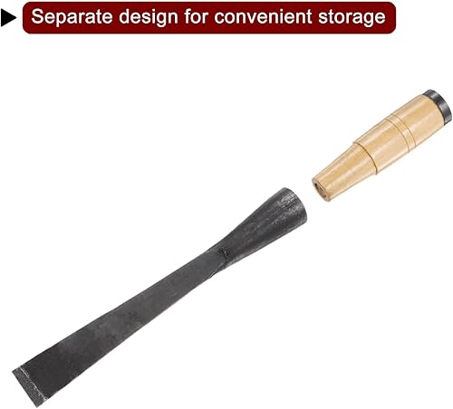 Miniatura 4 de HARFINGTON Cincel de madera recto de 1-19 pulgadas, hoja de borde biselado, herramientas de mano para carpintería con mango redondo para tallar