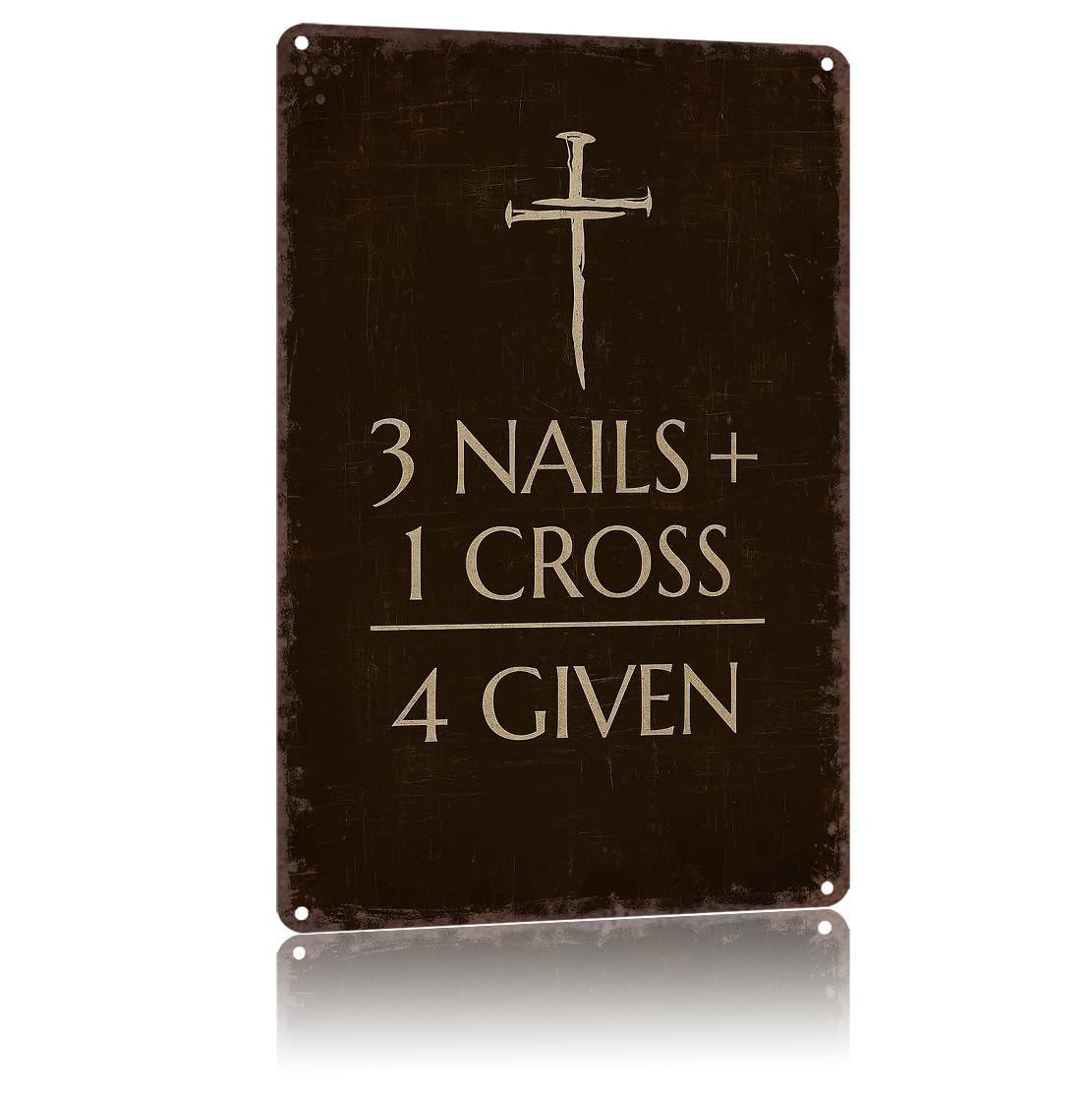 KWQDOZF Funny Metal Signs Poster 8x12inch 3 Nails 1 Cross Sign Aluminum Sign Wall Art For Home Room Bedroom Office Decor