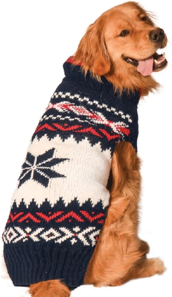 Chilly Dog Navy Vail Dog Sweater (Large)